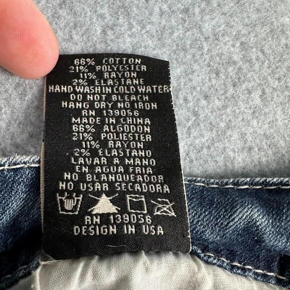 Grace In LA Bootcut Jean Women 27x31 Blue Denim Rhines Embroid Aztec Whisk Jewel - Picture 5 of 10